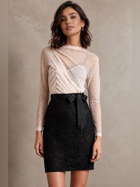 ANTHROPOLOGIE × BYRON LARS Alaria Lace Sheath Dress – Size 2 Petite – NWT